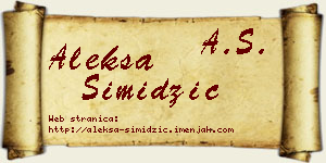 Aleksa Simidžić vizit kartica